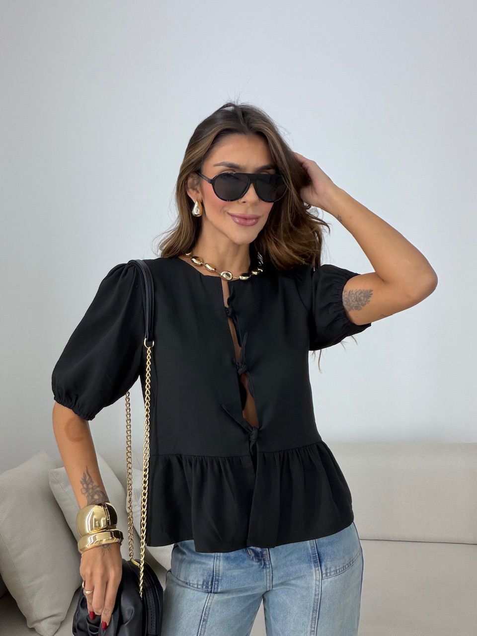 BLUSA RENATA AMARRAÇÃO PRETA