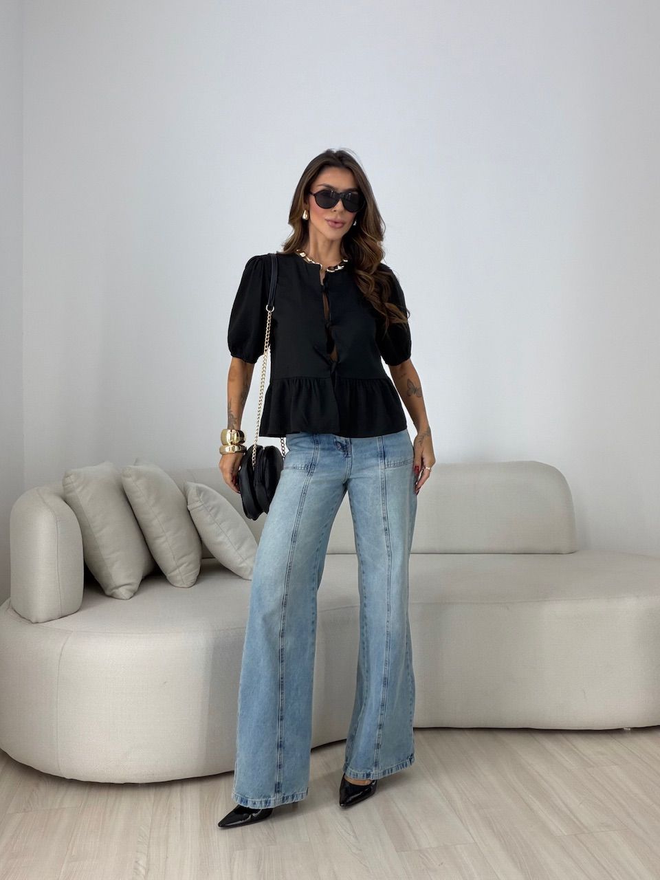 BLUSA RENATA AMARRAÇÃO PRETA
