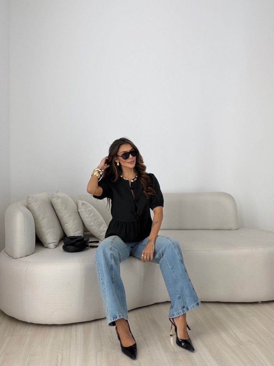 BLUSA RENATA AMARRAÇÃO PRETA