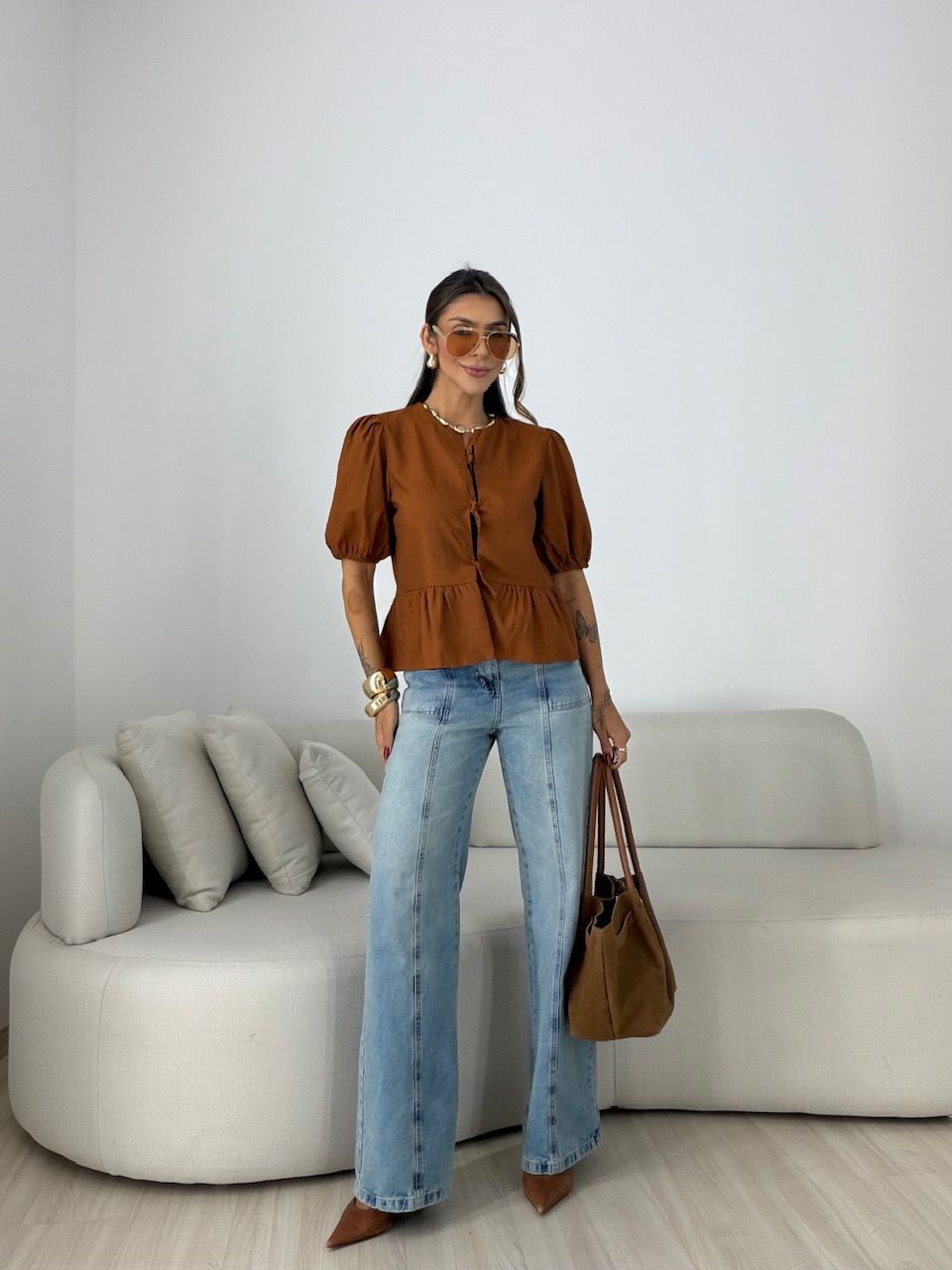 BLUSA RENATA AMARRAÇÃO TERRA COTA 