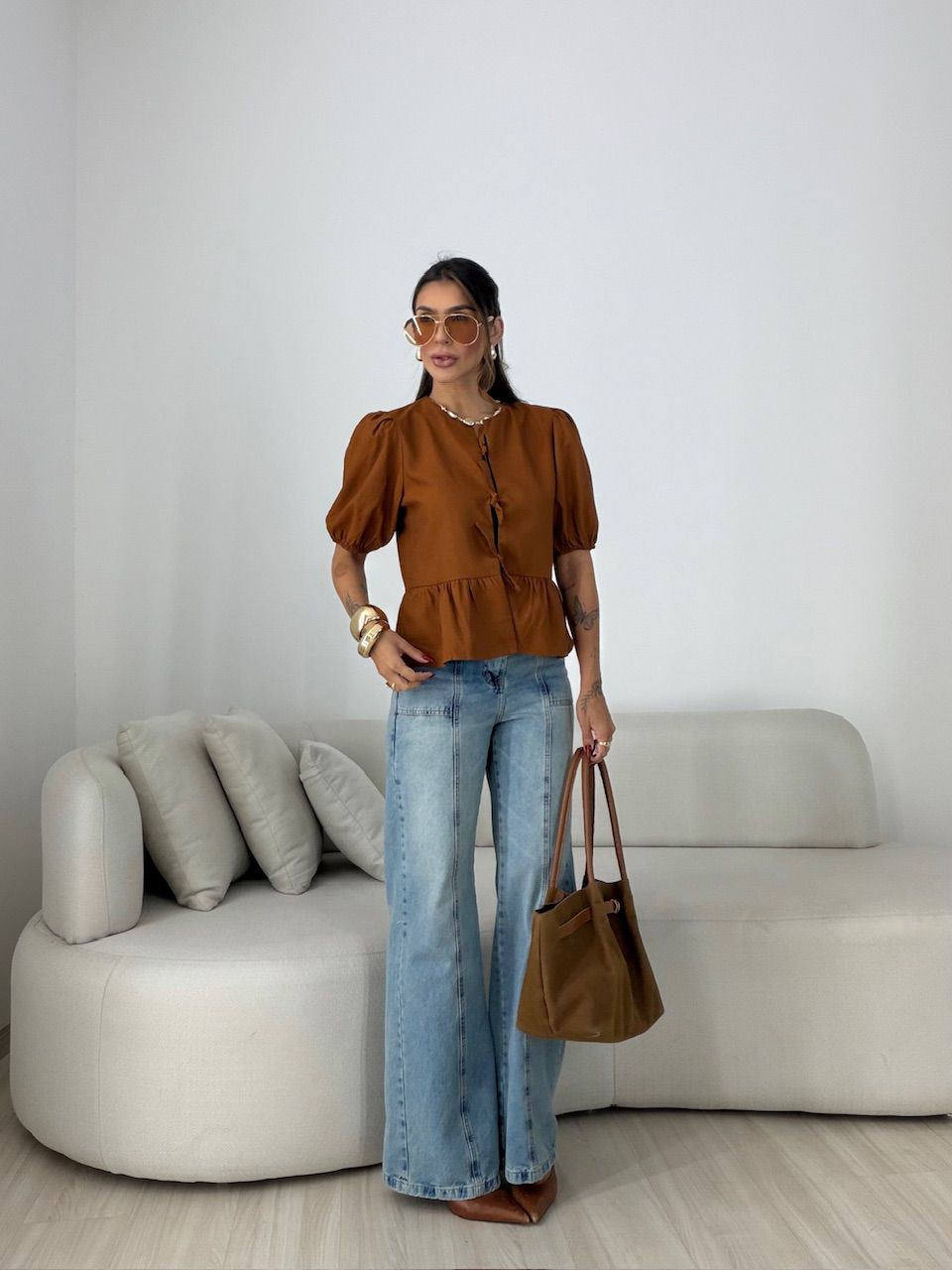 BLUSA RENATA AMARRAÇÃO TERRA COTA 