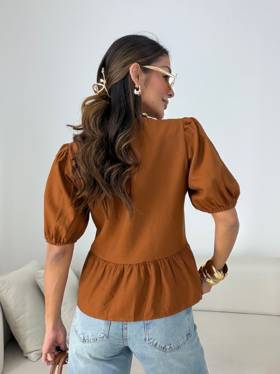 BLUSA RENATA AMARRAÇÃO TERRA COTA 