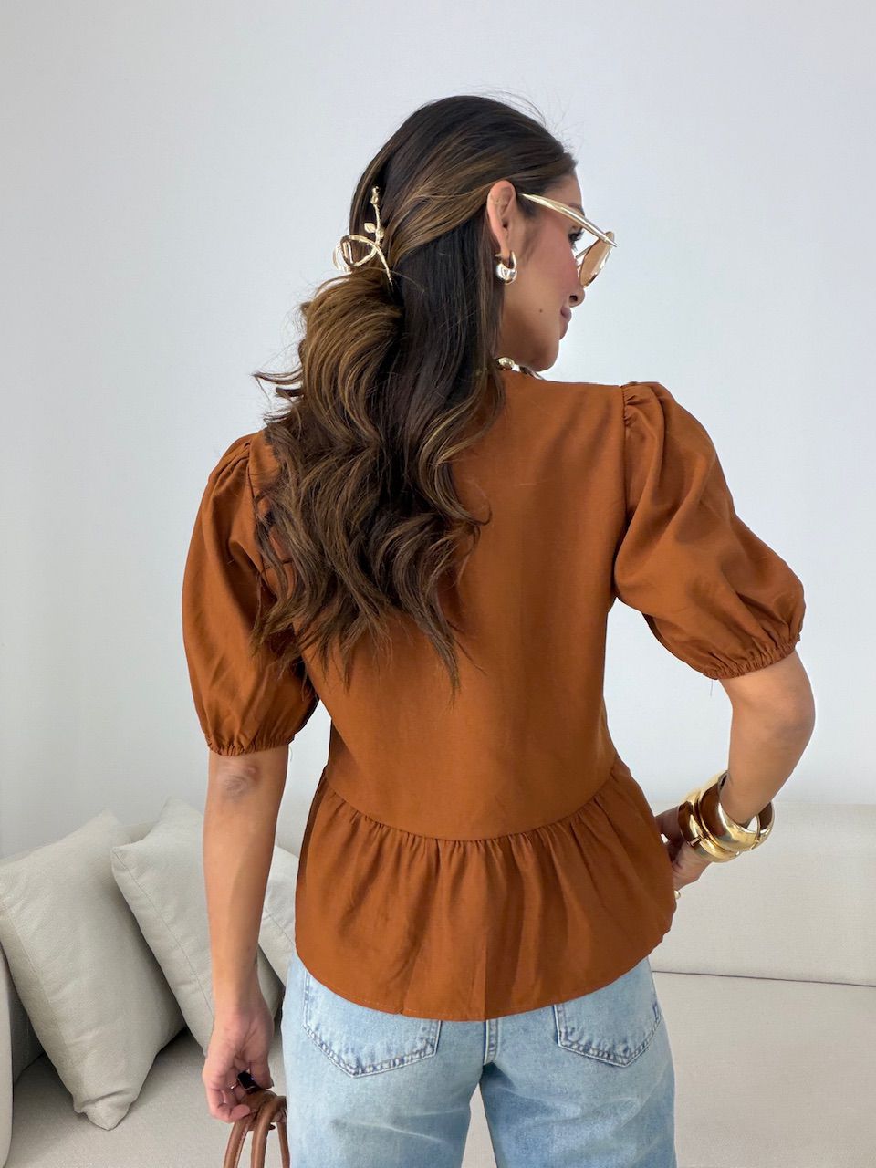 BLUSA RENATA AMARRAÇÃO TERRA COTA 