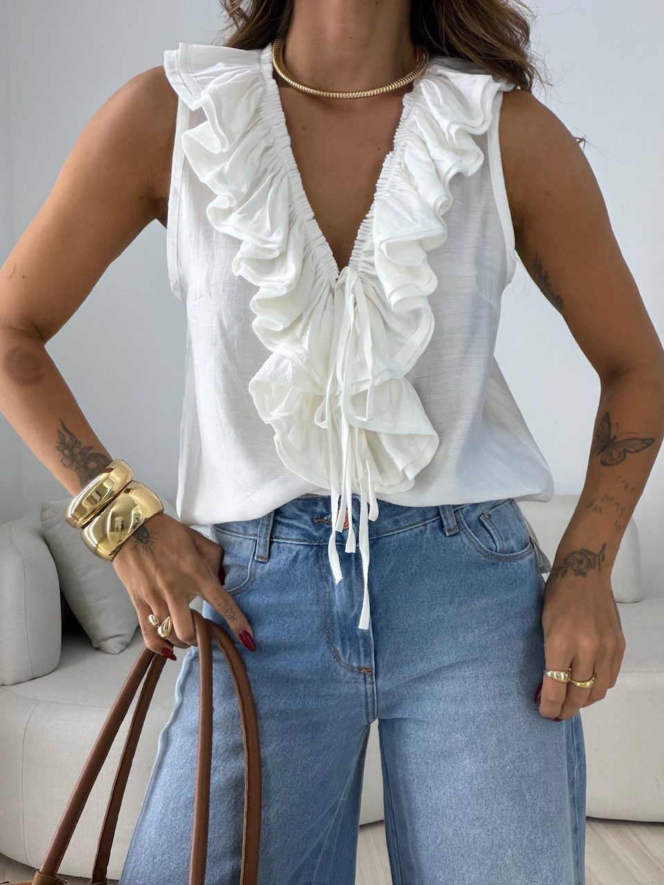 BLUSA VALENTINA BABADO OFF