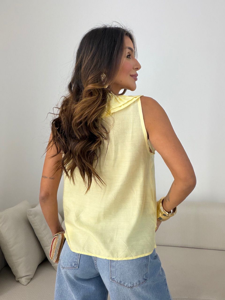 BLUSA VALENTINA BABADO YELLOW BUTTER