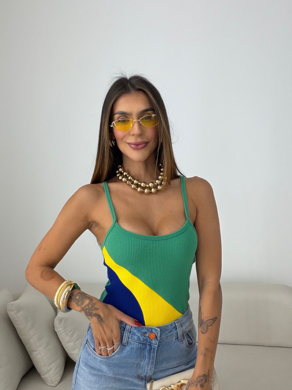 BODY BRASIL ALCINHA VERDE - 0078070014 - CAROLLA FERRARO