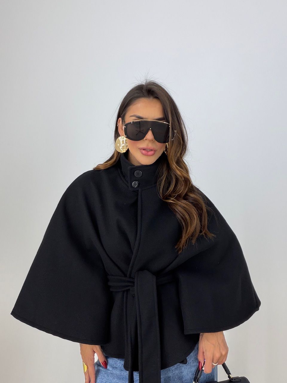 PONCHO PALOMA FAIXA PRETO - 0077990032 - CAROLLA FERRARO