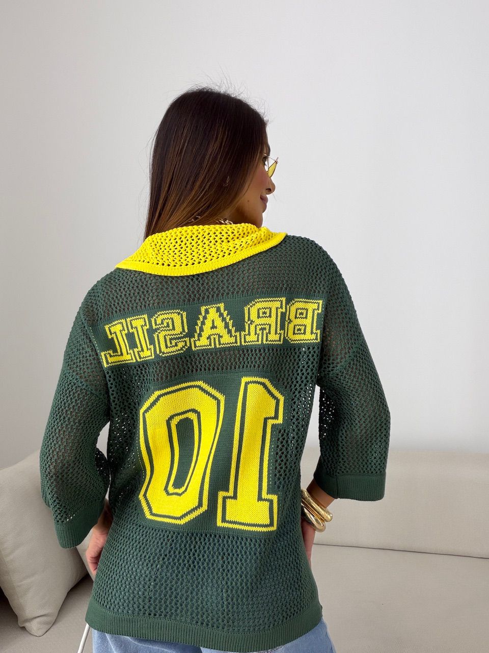 TRICOT BRASIL GOLA VERDE
