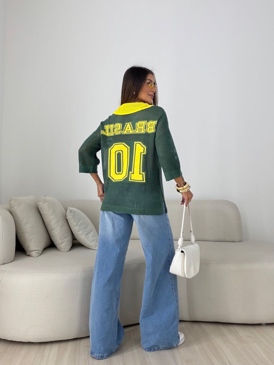 TRICOT BRASIL GOLA VERDE