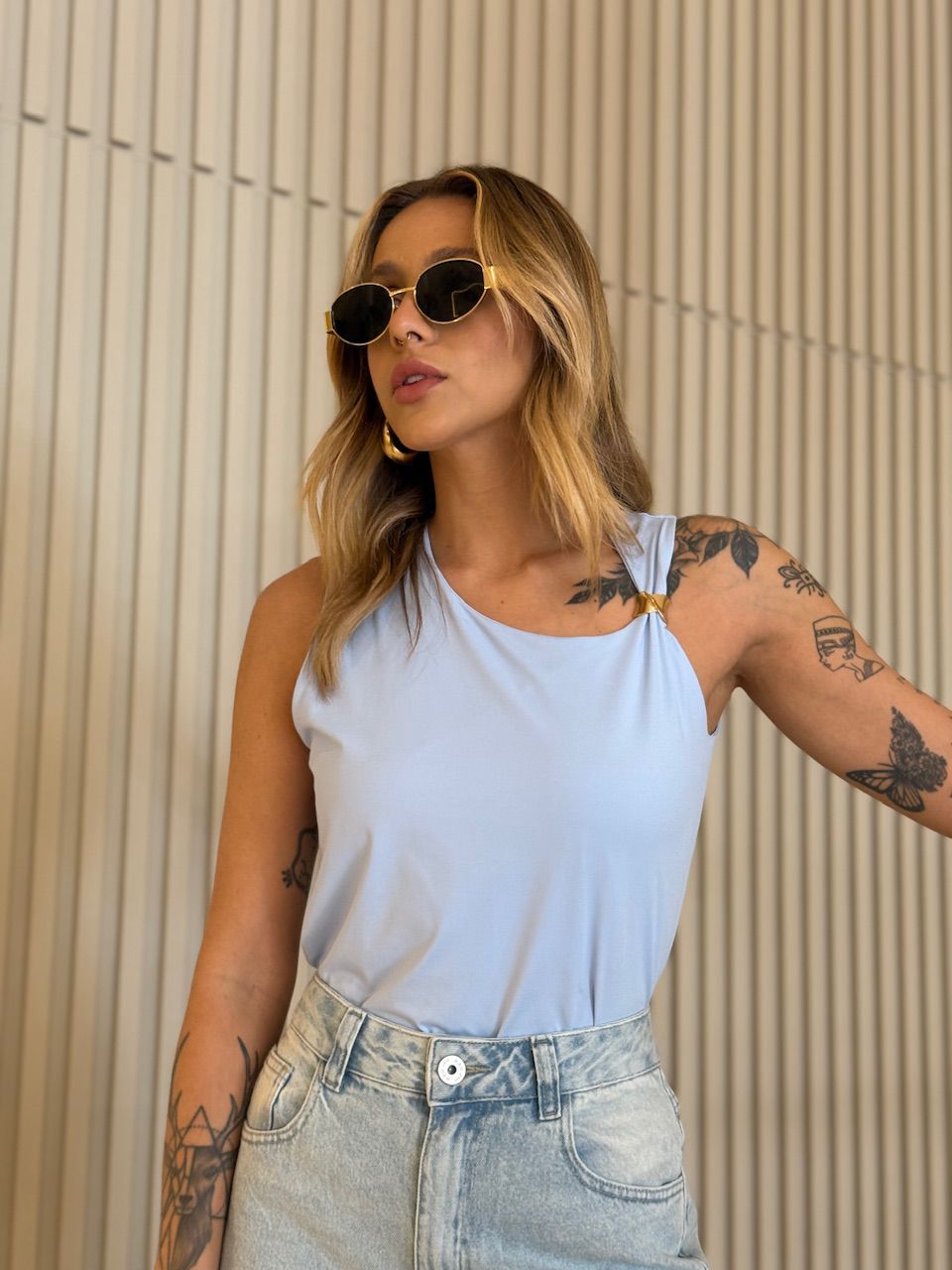 BLUSA BEATRIZ METAL BABY BLUE