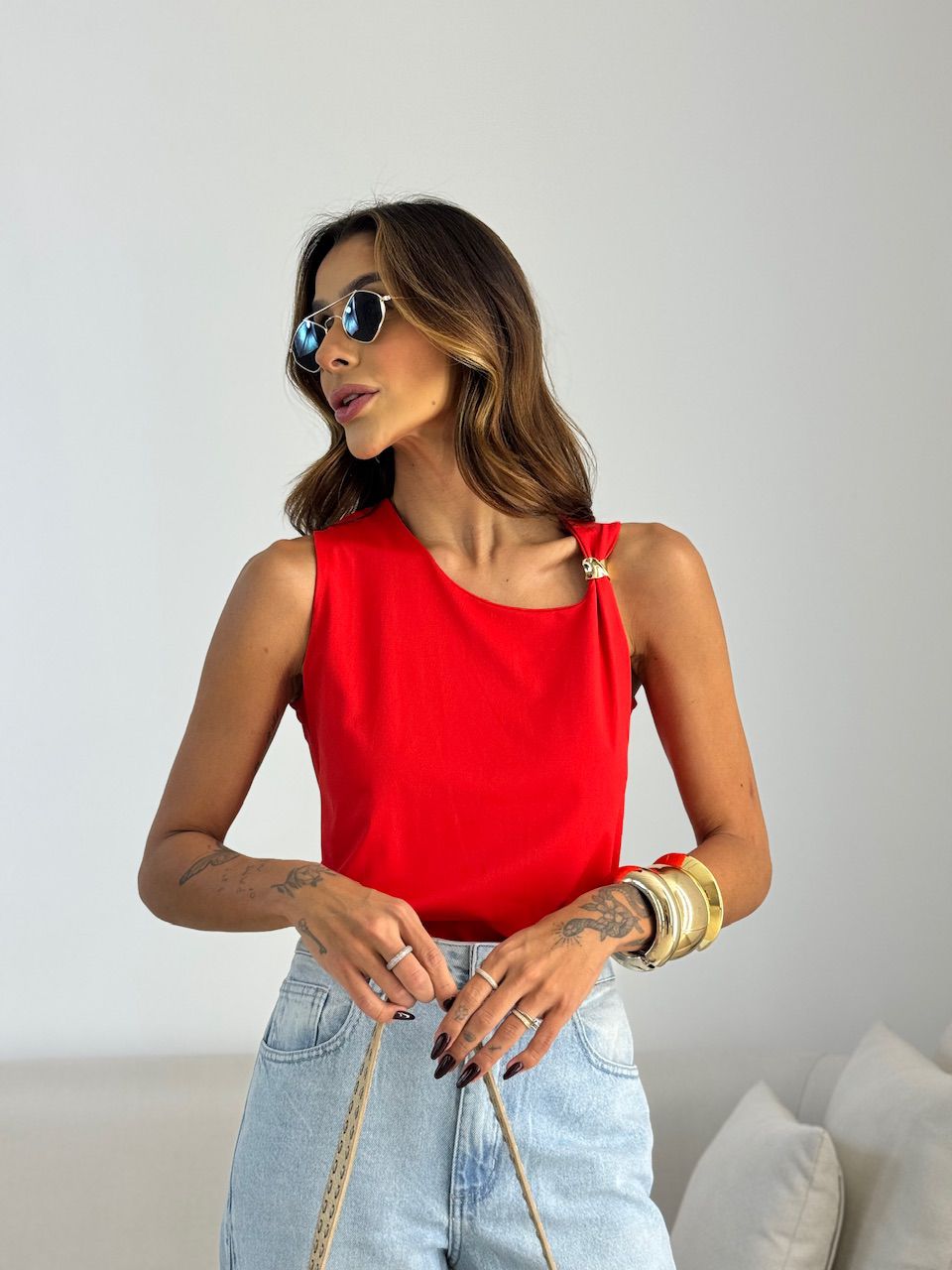 BLUSA BEATRIZ METAL VERMELHA