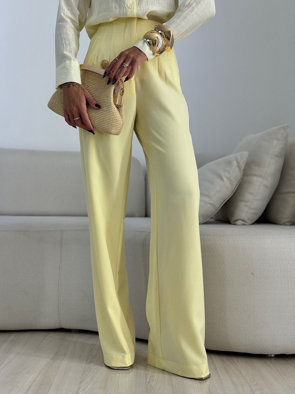 CALÇA GLENDA PANTALONA AMARELA