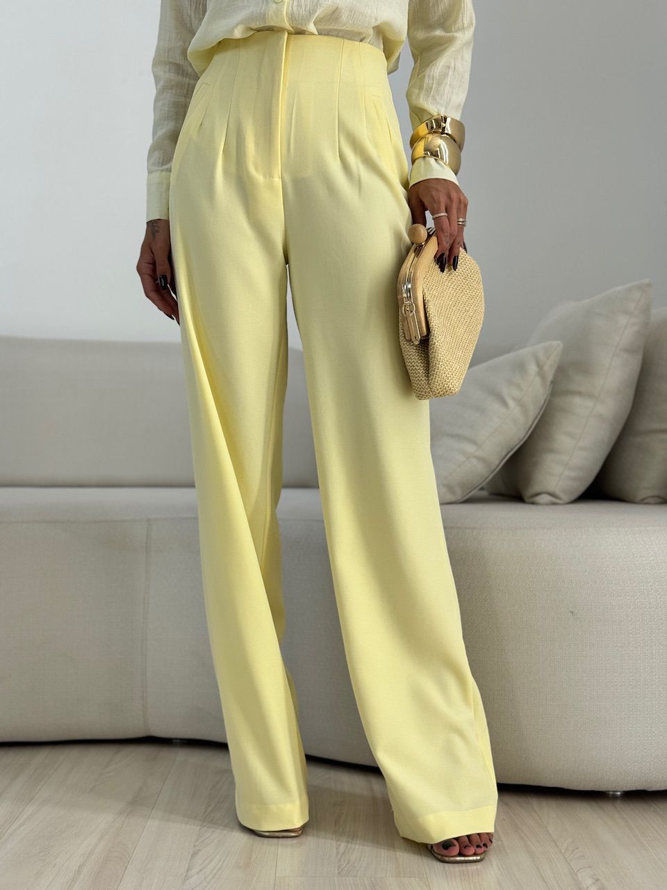 CALÇA GLENDA PANTALONA AMARELA - 0071940112 - CAROLLA FERRARO