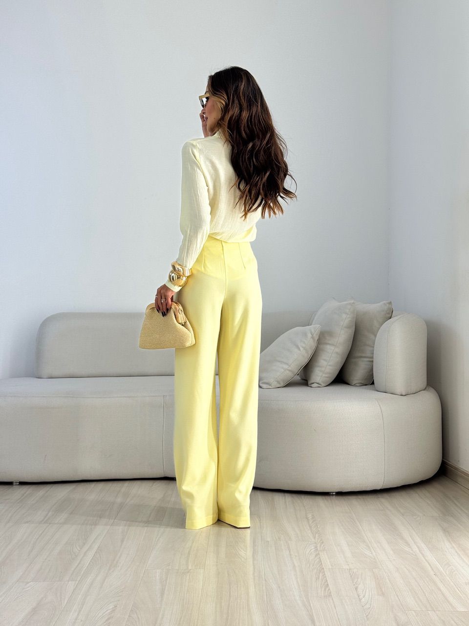 CALÇA GLENDA PANTALONA AMARELA