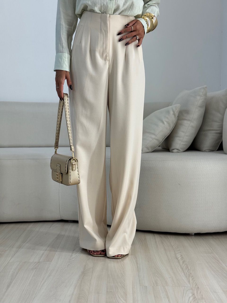 CALÇA GLENDA PANTALONA AREIA