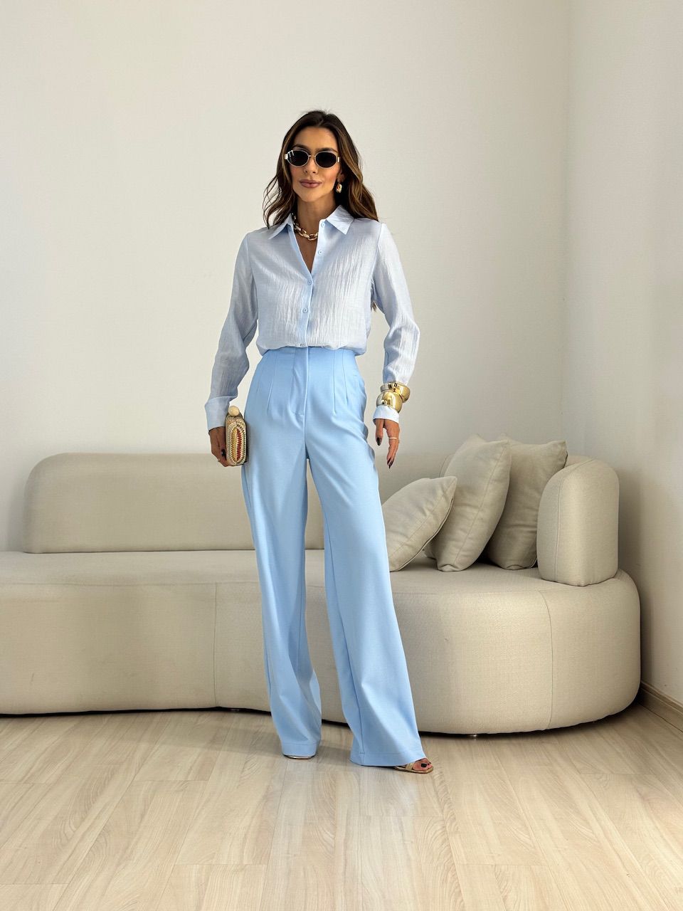 CALÇA GLENDA PANTALONA AZUL