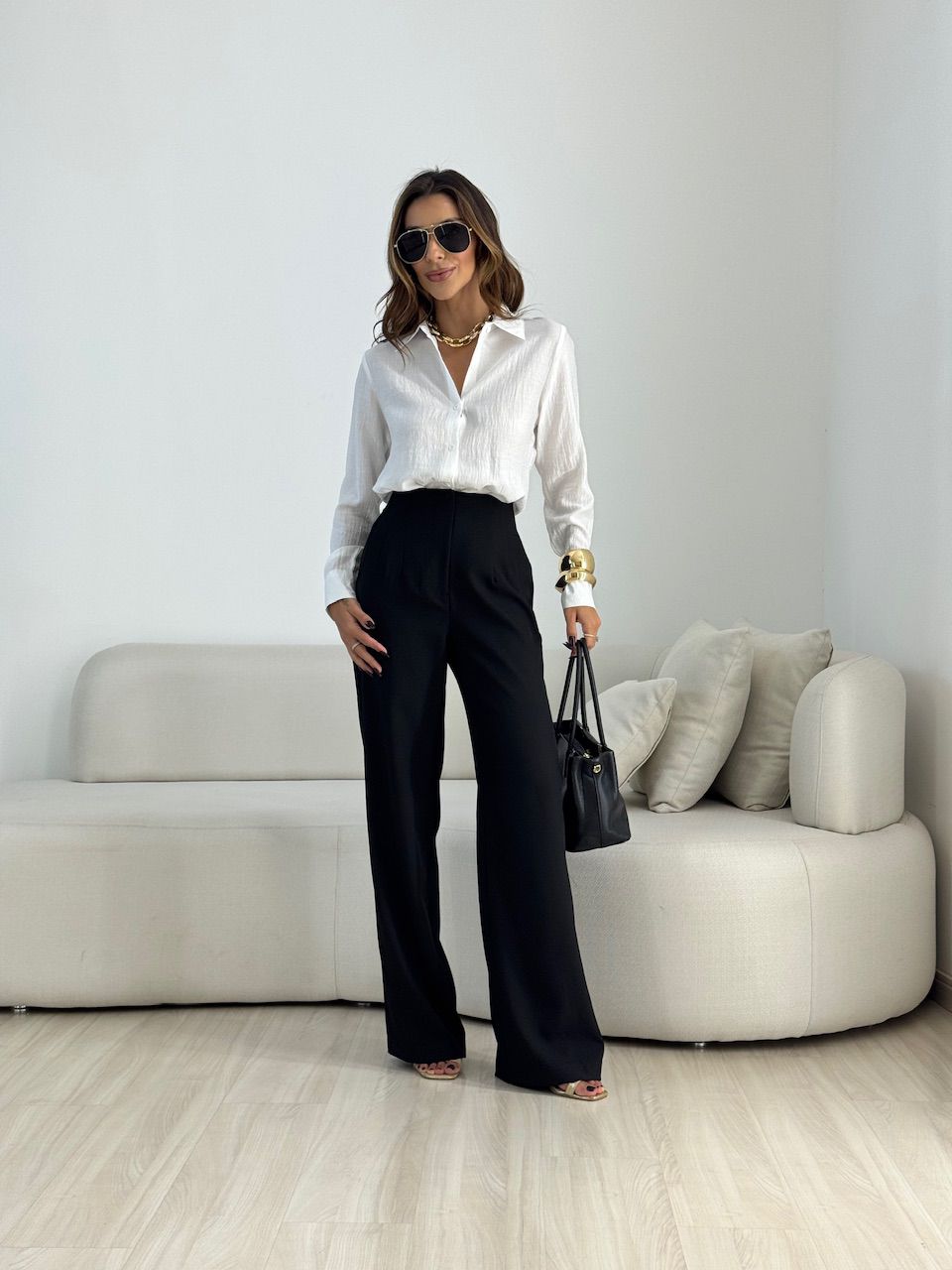 CALÇA GLENDA PANTALONA PRETO