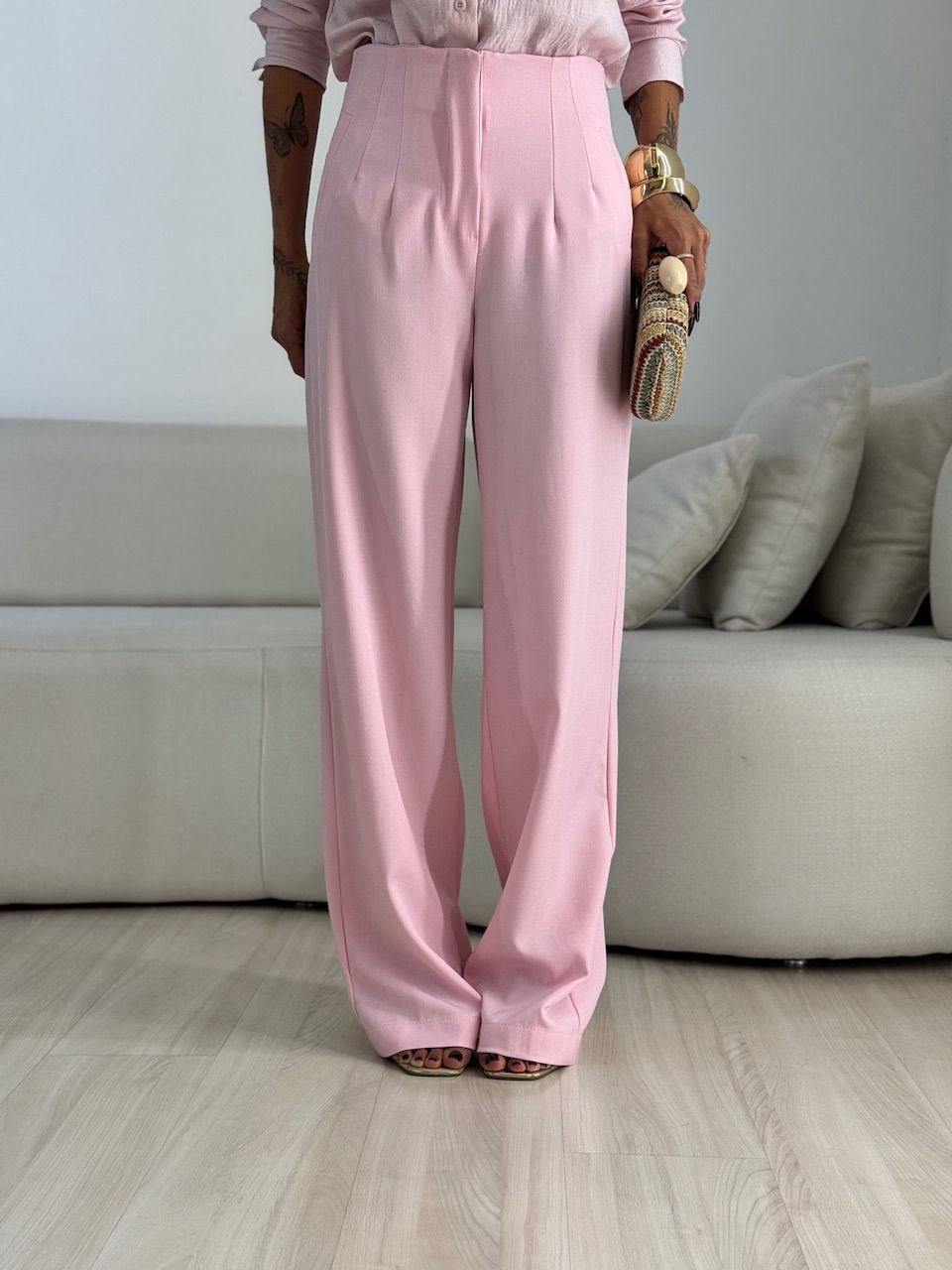 CALÇA GLENDA PANTALONA ROSA