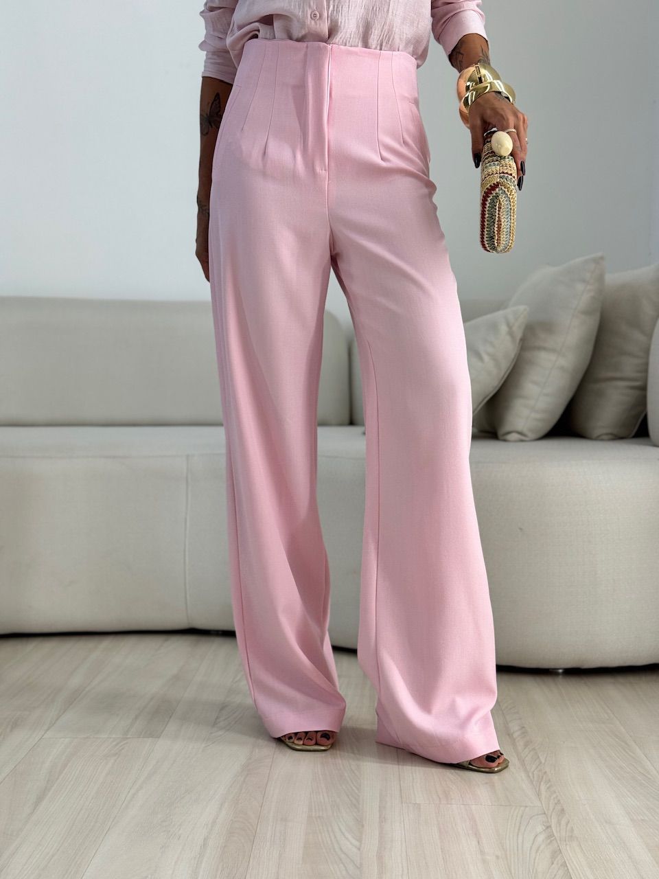 CALÇA GLENDA PANTALONA ROSA - 0071940031 - CAROLLA FERRARO