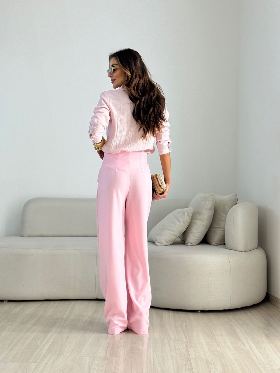 CALÇA GLENDA PANTALONA ROSA