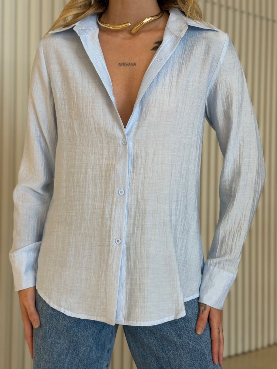 CAMISA DANDARA LISA BABY BLUE
