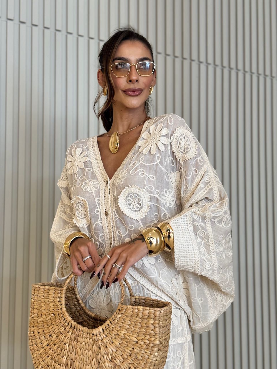 CAMISA POLIANE CROCHÊ CRU