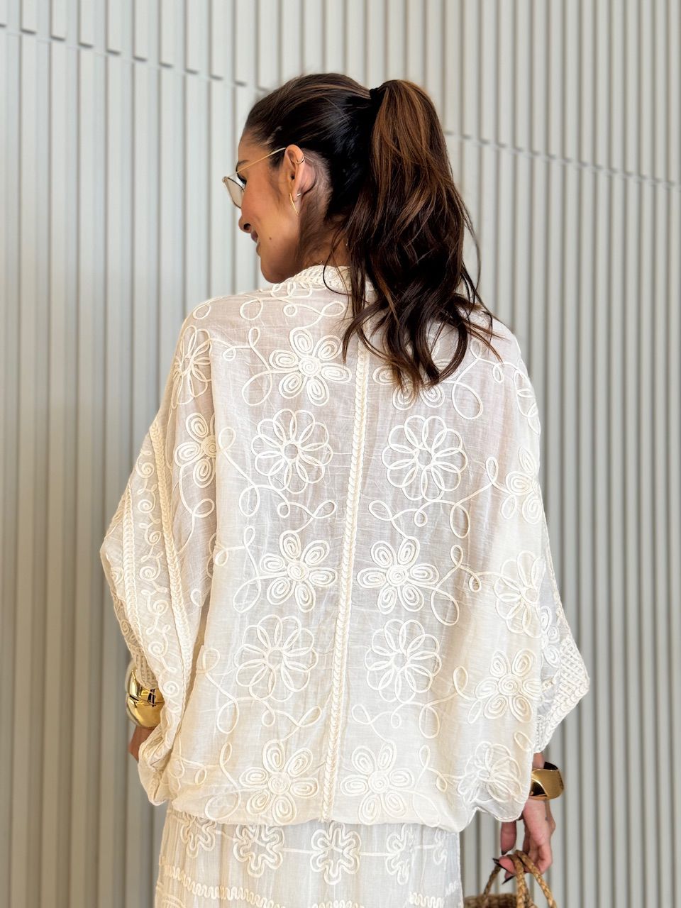 CAMISA POLIANE CROCHÊ CRU