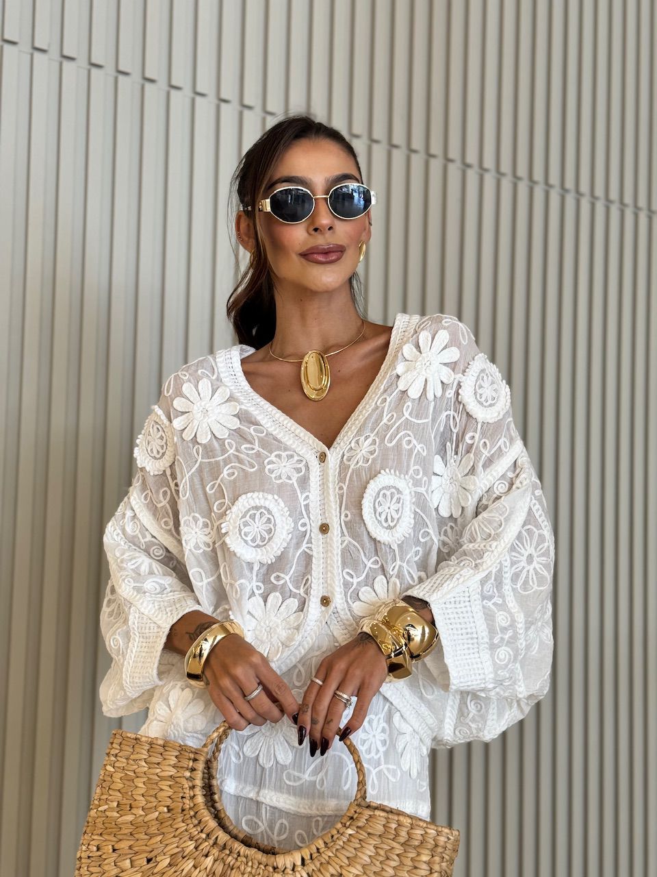 CAMISA POLIANE CROCHÊ OFF