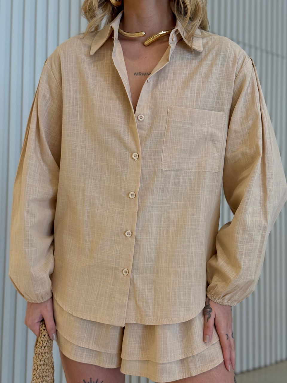 CONJUNTO BÁRBARA CAMISA SHORT NUDE