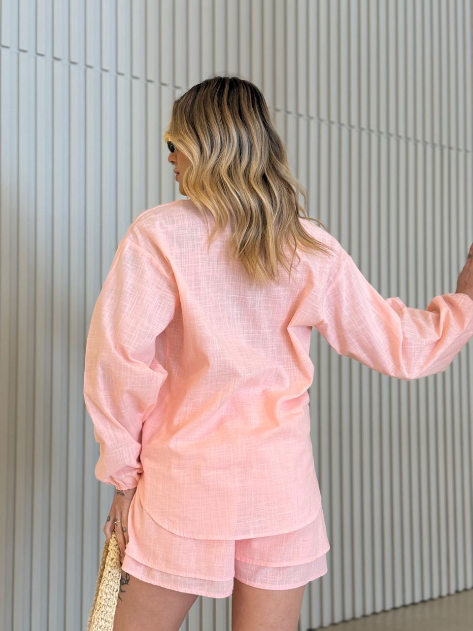 CONJUNTO BÁRBARA CAMISA SHORT ROSA