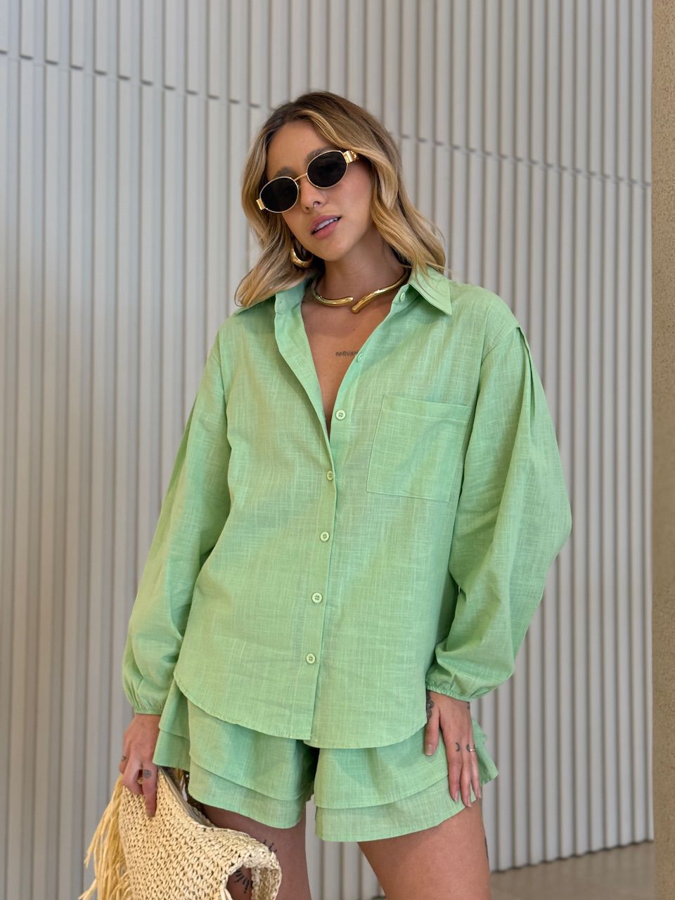 CONJUNTO BÁRBARA CAMISA SHORT VERDE