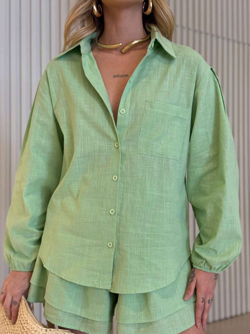 CONJUNTO BÁRBARA CAMISA SHORT VERDE