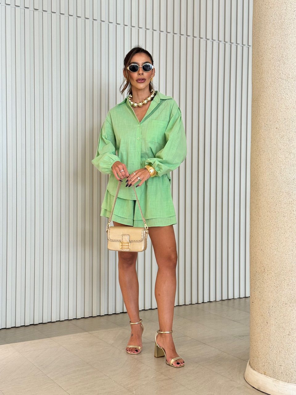 CONJUNTO BÁRBARA CAMISA SHORT VERDE