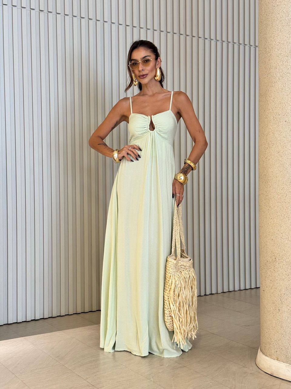 VESTIDO EMILY 02 LONGO VERDE - 0071950230 - CAROLLA FERRARO