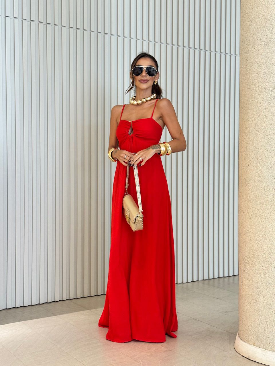 VESTIDO EMILY 02 LONGO VERMELHO