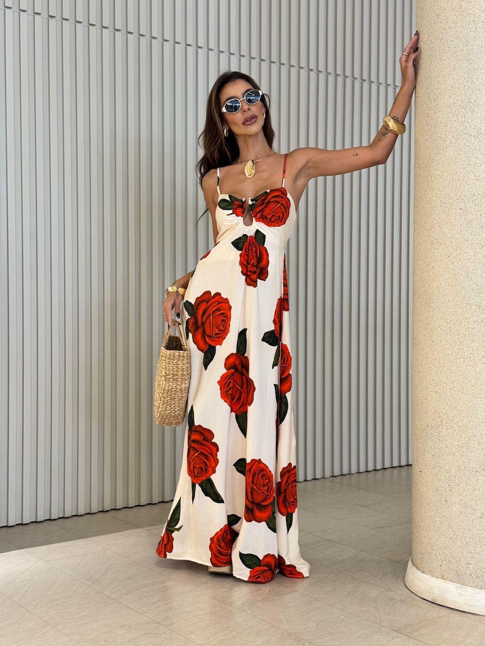 VESTIDO KÁTIA ESTAMPADO MARFIM