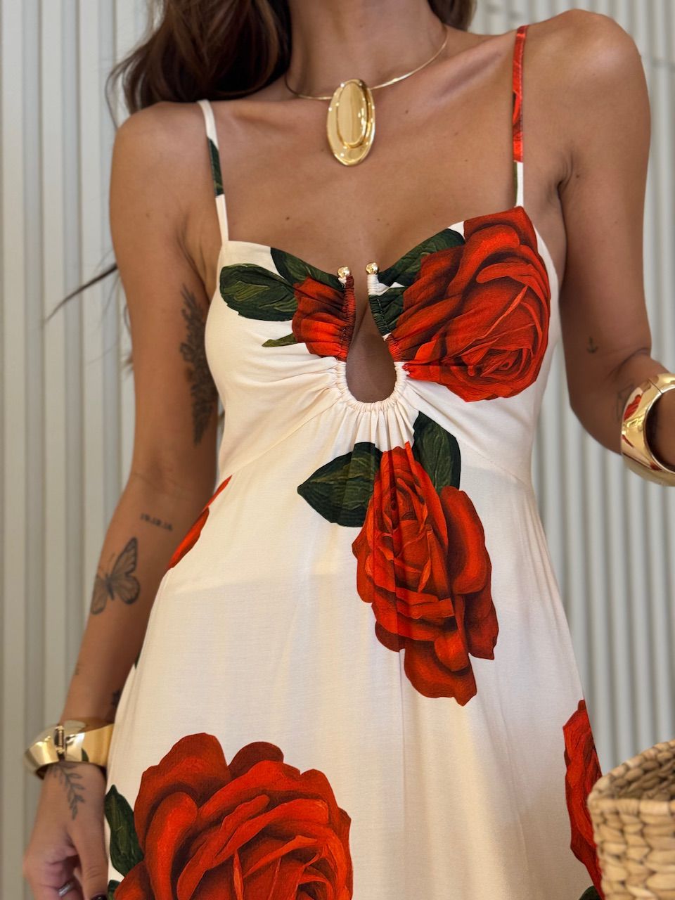 VESTIDO KÁTIA ESTAMPADO MARFIM