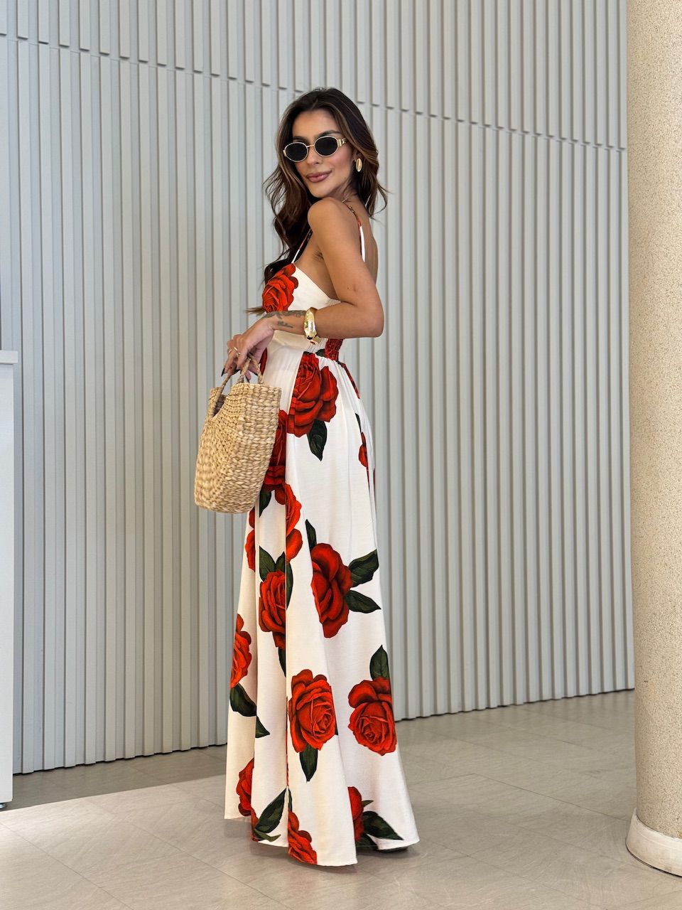 VESTIDO KÁTIA ESTAMPADO MARFIM