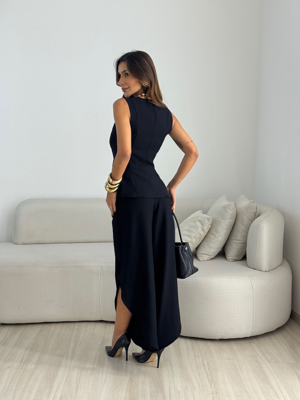 BLUSA MICHELE CAVADA PRETA