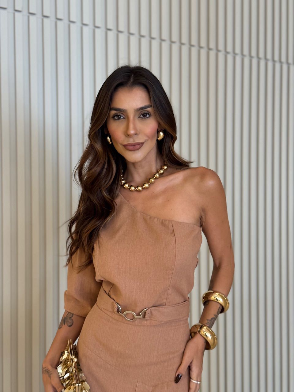 CONJUNTO AGATHA SAIA LONGA CAPUCCINO 