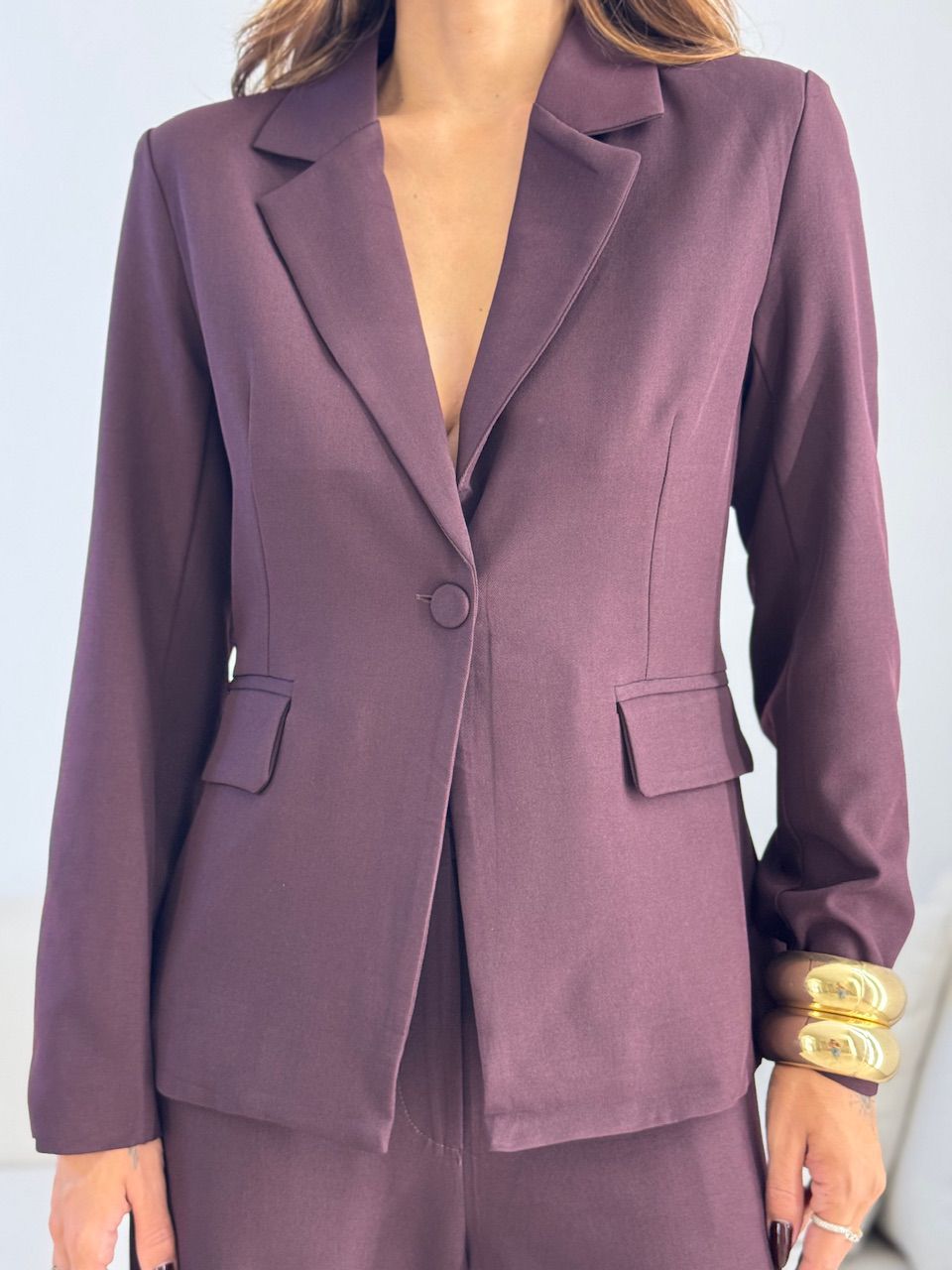 CONJUNTO DIANA BLAZER CALÇA CAFÉ