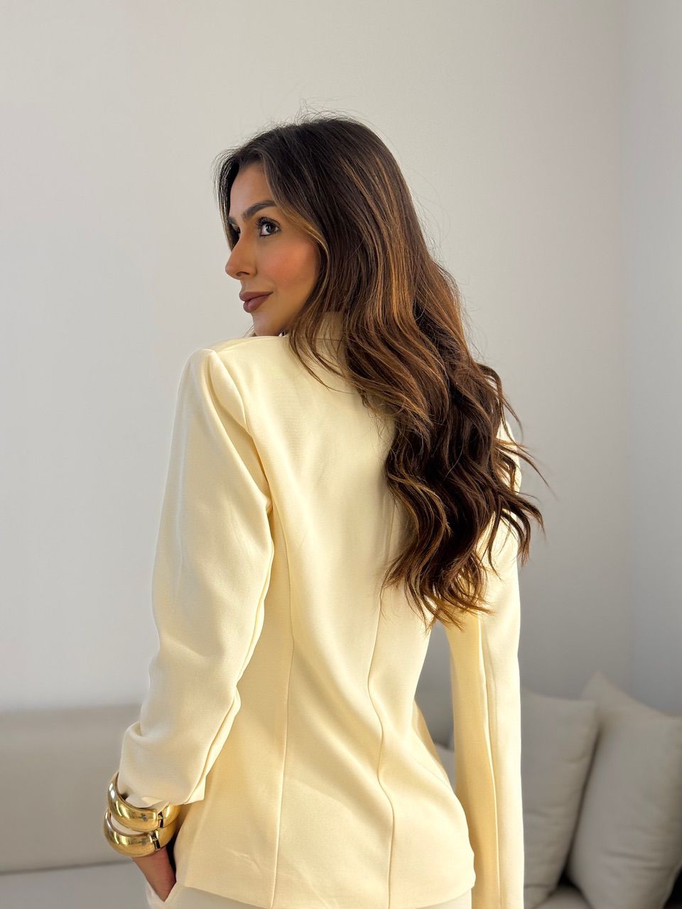 CONJUNTO DIANA BLAZER CALÇA CREME