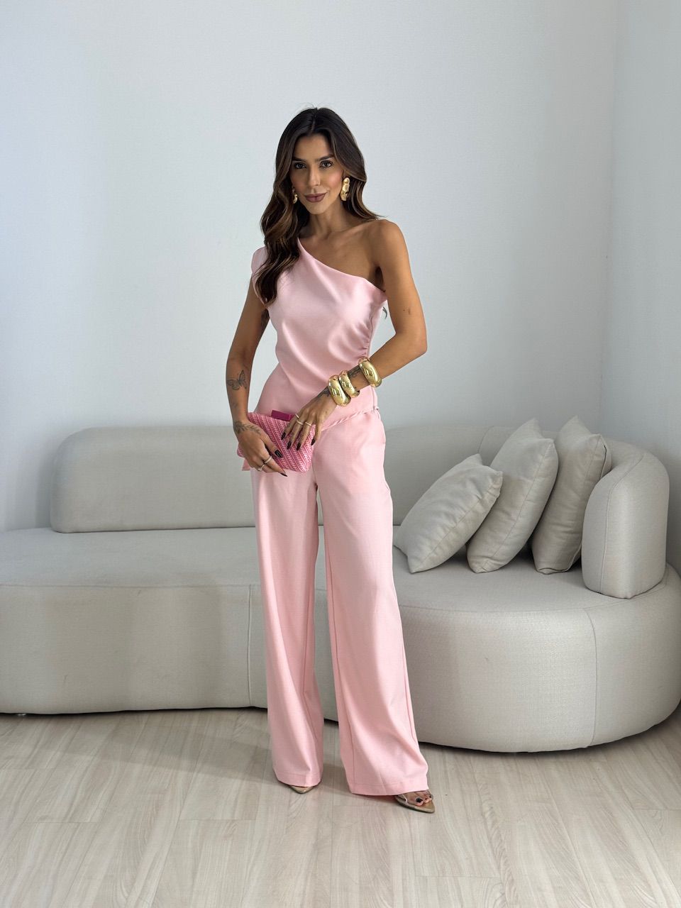 CONJUNTO JACQUE NULA MANGA ROSA - 0067680031 - CAROLLA FERRARO