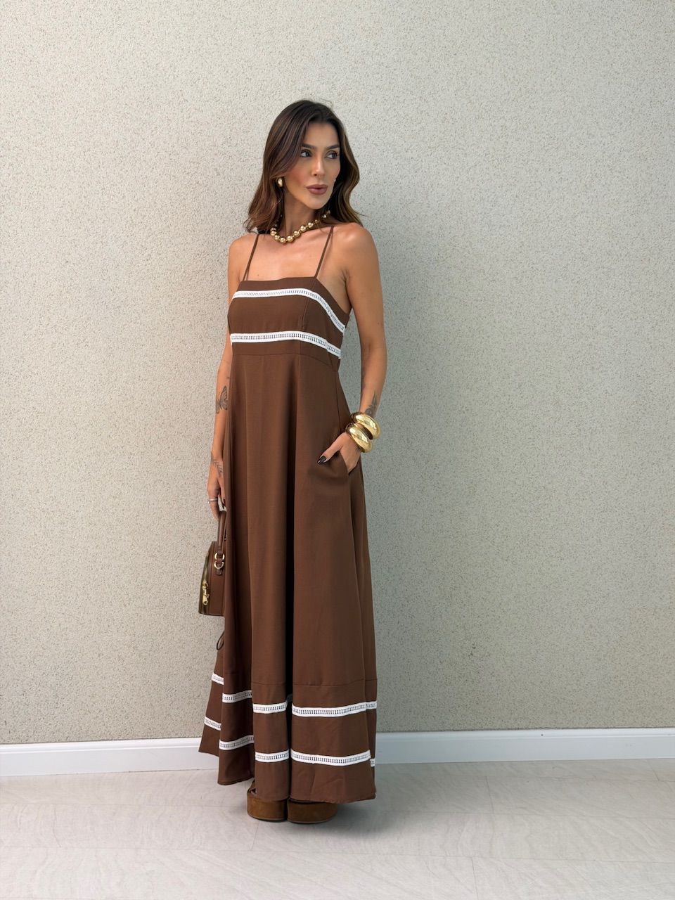 VESTIDO MARÍLIA ALÇA MARROM