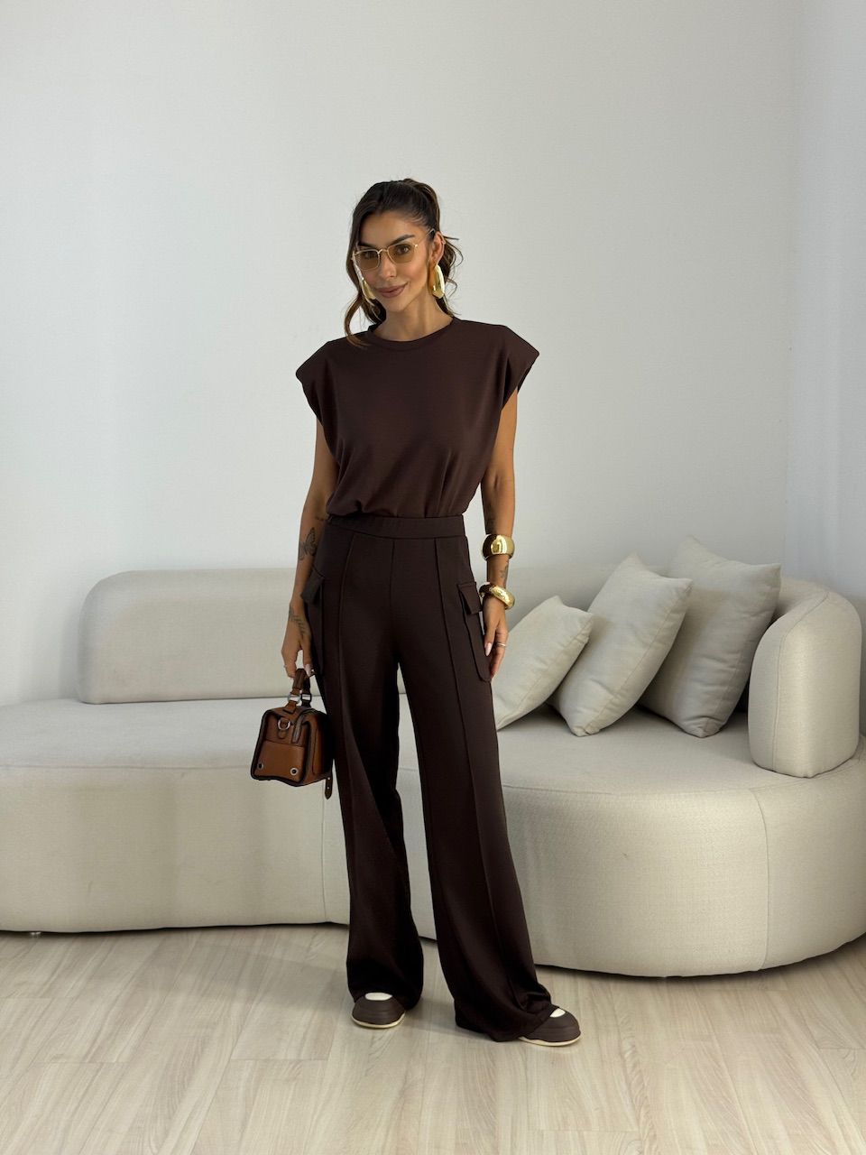 BLUSA ANGÉLICA MUSCLE CAFÉ