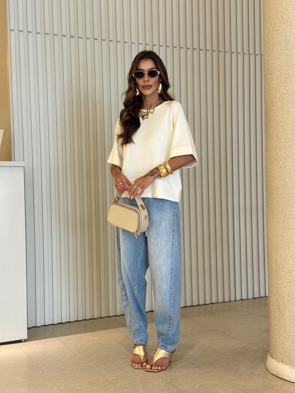 CALÇA LUNA BALLOON JEANS CLARO