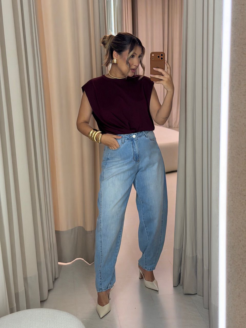 CALÇA LUNA BALLOON JEANS CLARO