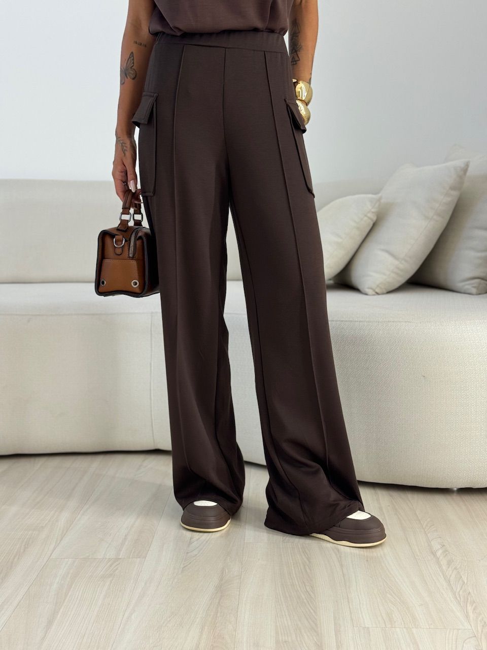 CALÇA MAFER CARGO CAFÉ - 0074660160 - CAROLLA FERRARO