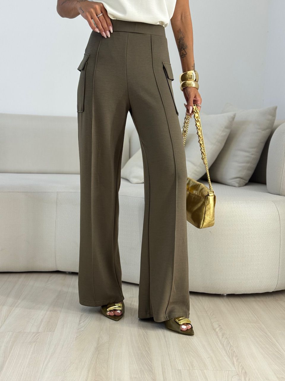 CALÇA MAFER CARGO VERDE OLIVA - 0074660008 - CAROLLA FERRARO