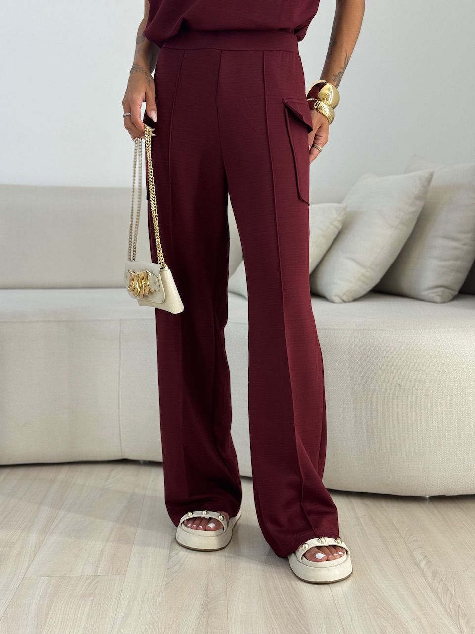 CALÇA MAFER CARGO VINHO